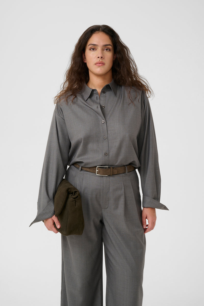 Effy Hemd dark grey melange