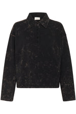 Neia Poloshirt black brown wash