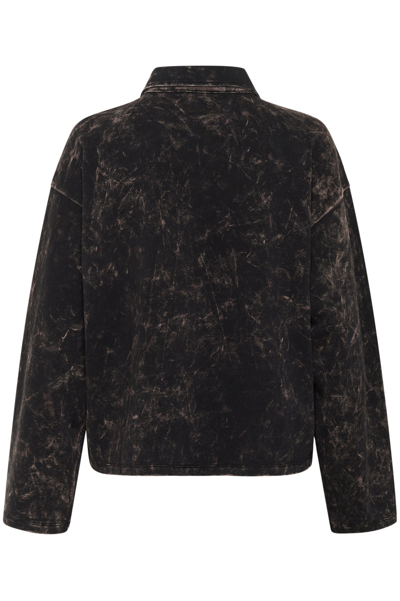 Neia Poloshirt black brown wash