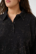 Neia Poloshirt black brown wash