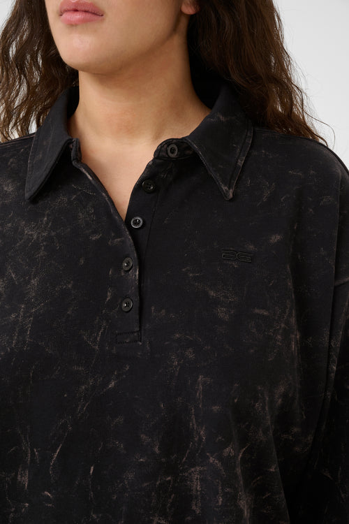 Neia Poloshirt black brown wash