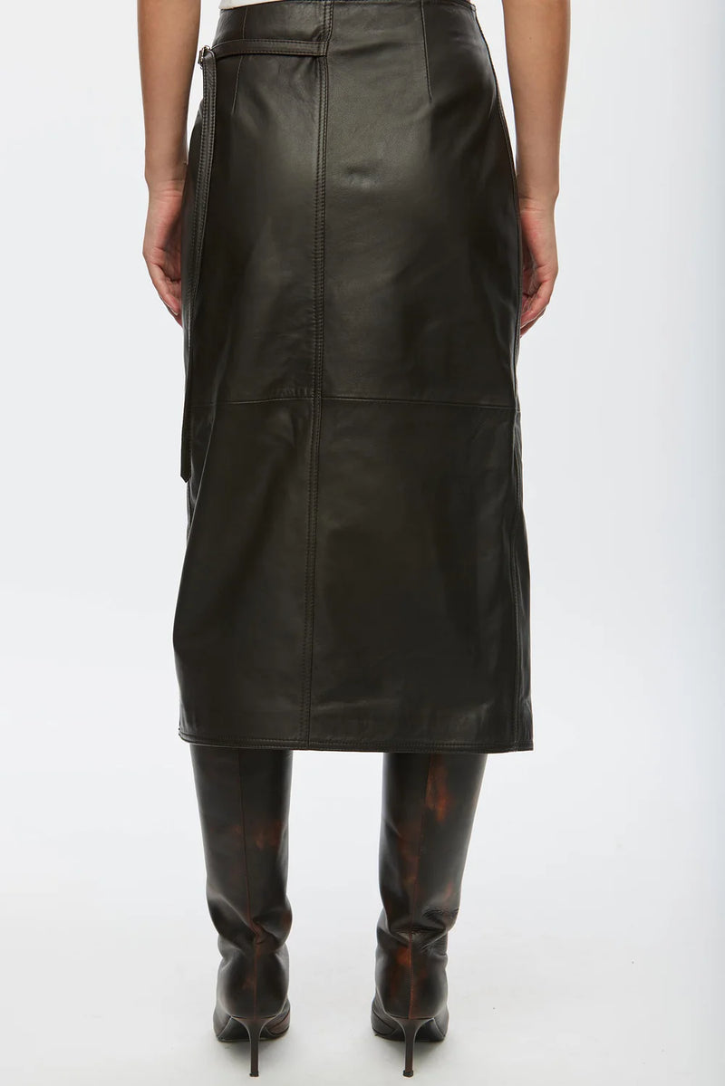 Reflection Leather Skirt chocolate torte