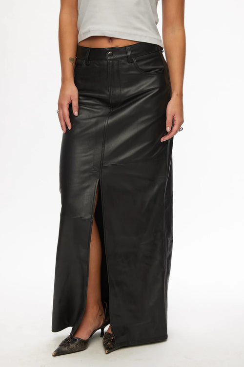 Roadie Leather Skirt black