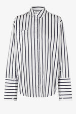 Daily Striped Oversized Shirt navy stripe