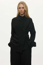 Serena Shirt black pinstripe