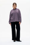 Jeanne Polo plum stripe