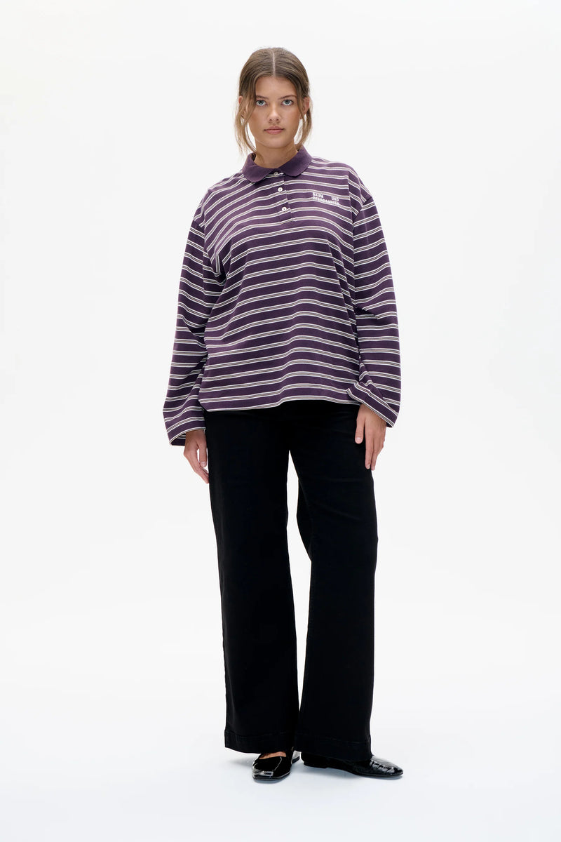 Jeanne Polo plum stripe