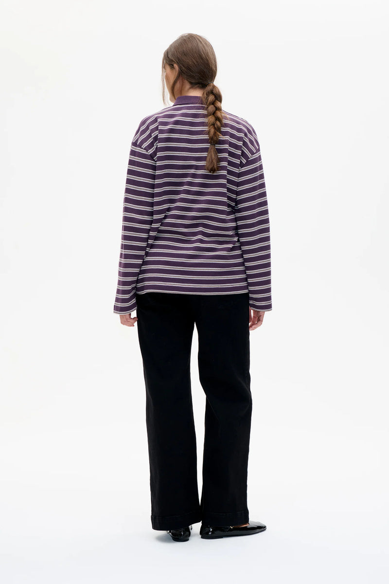 Jeanne Polo plum stripe