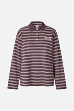 Jeanne Polo plum stripe