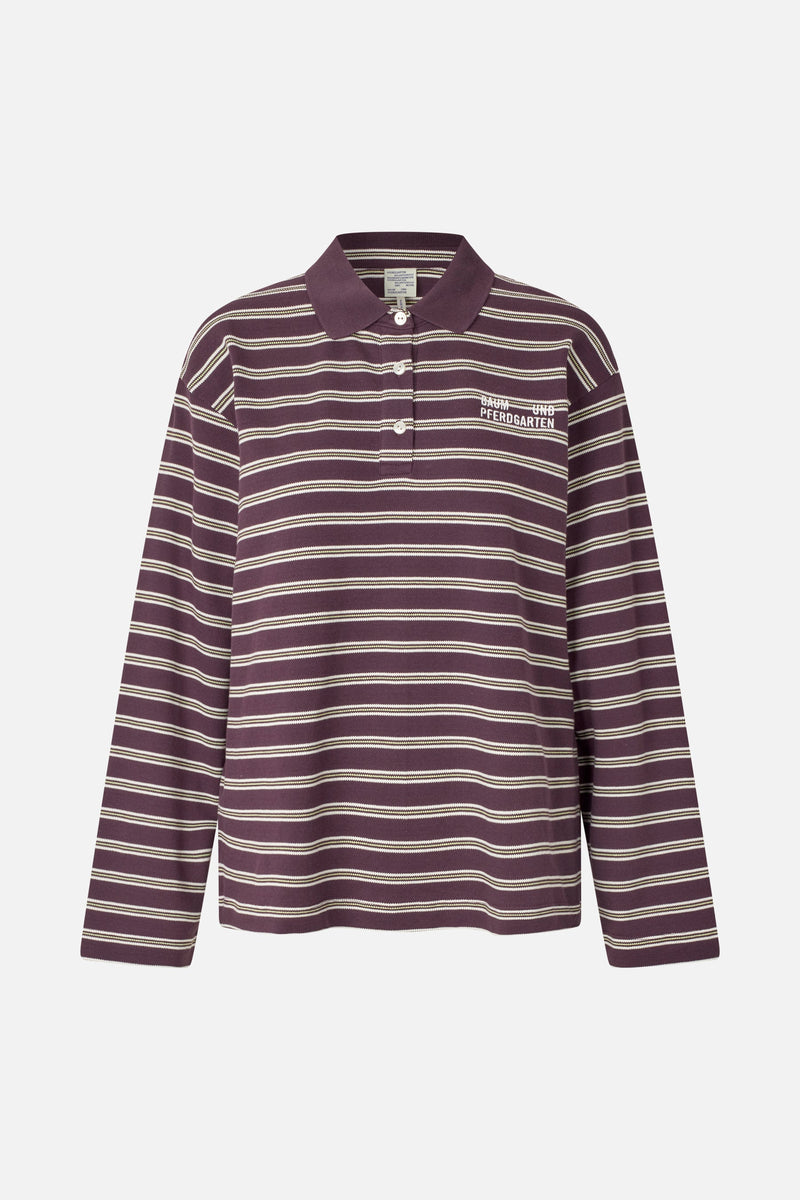 Jeanne Polo plum stripe