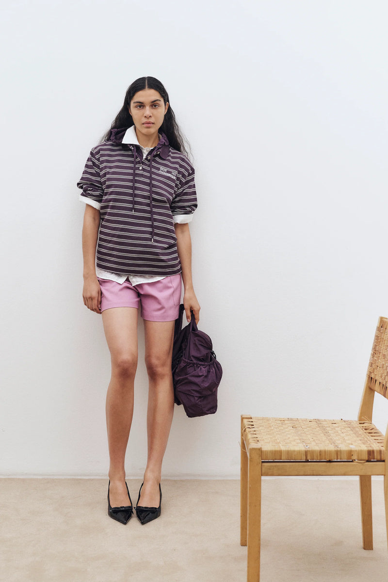 Jeanne Polo plum stripe