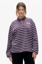 Jeanne Polo plum stripe