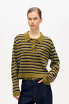 Cori Sweater ivy green stripe