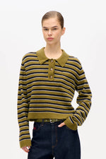Cori Sweater ivy green stripe