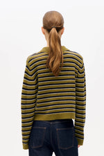 Cori Sweater ivy green stripe