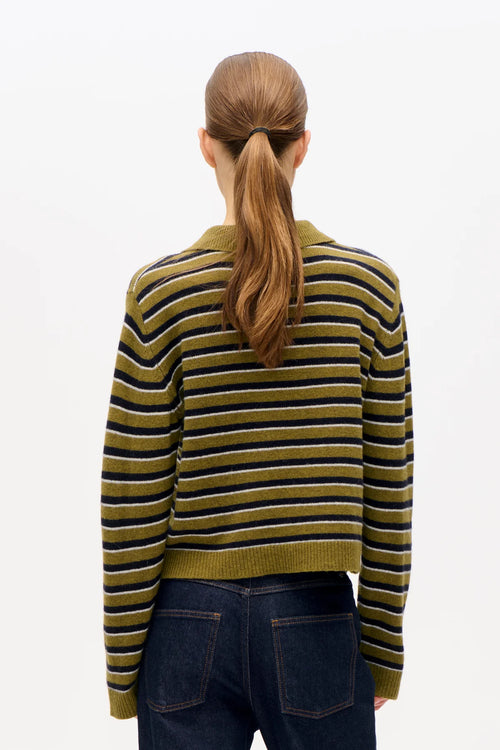Cori Sweater ivy green stripe