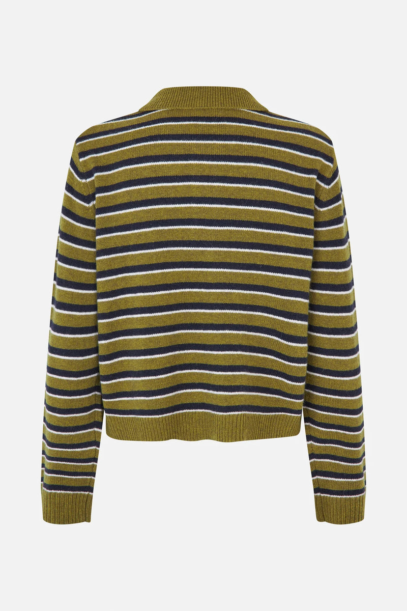 Cori Sweater ivy green stripe