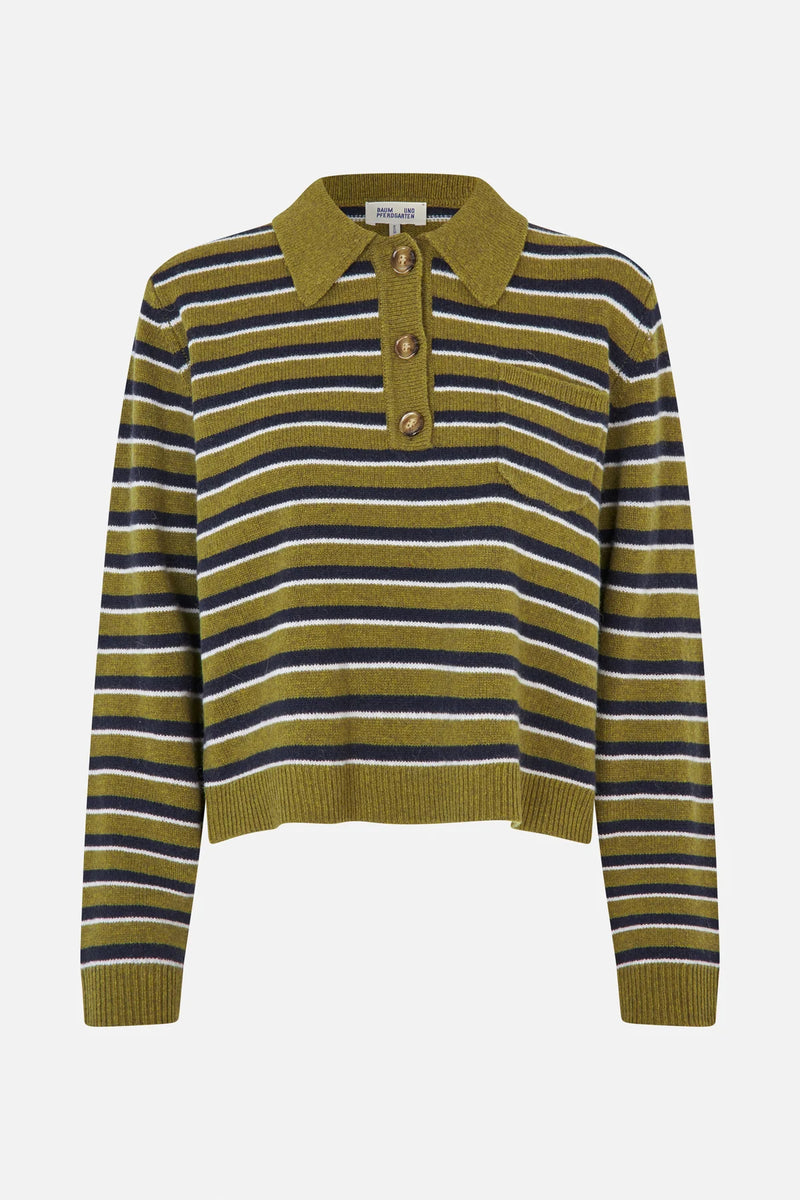 Cori Sweater ivy green stripe