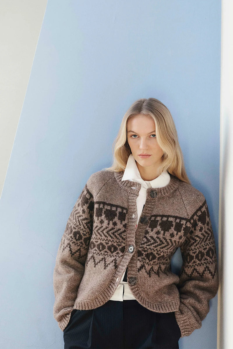 Colin Cardigan brown fair isle