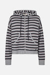 Calley Cardigan grey black stripe