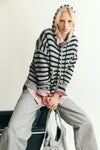 Calley Cardigan grey black stripe