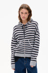 Calley Cardigan grey black stripe