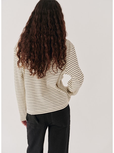 Emma Poloshirt cream/black stripes
