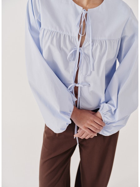 Claire tie Blouse light blue