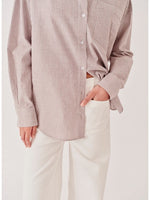 Steele Oversized Shirt brown/white stripe