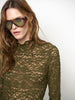 Irony Spitzen-Rollkragentop moss olive