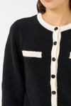 Alpha contrast cardigan black/ivory