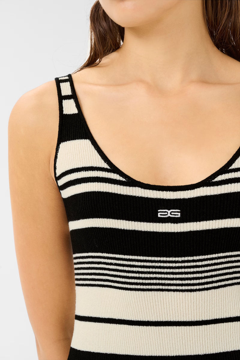 Stela Dress black/birch stripe