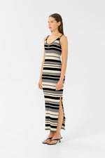 Stela Dress black/birch stripe