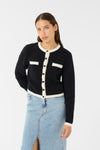 Alpha contrast cardigan black/ivory