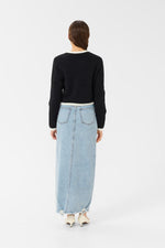 Alpha contrast cardigan black/ivory