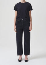 90´s crop mid rise straight Jeans in tar