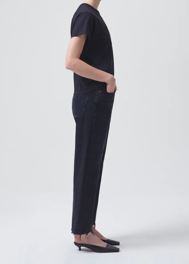 90´s crop mid rise straight Jeans in tar