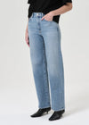 Harper Denim mid rise relaxed straight in flash