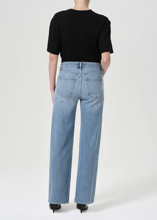 Harper Denim mid rise relaxed straight in flash