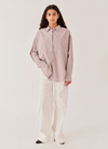 Steele Oversized Shirt brown/white stripe
