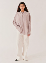 Steele Oversized Shirt brown/white stripe
