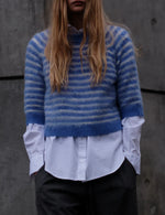Verona brushed Tee blue/cream