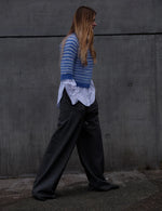 Verona brushed Tee blue/cream
