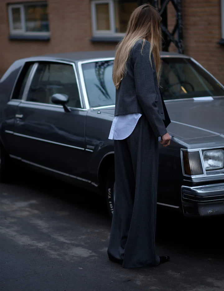 Cooper wide Pants greyscale check