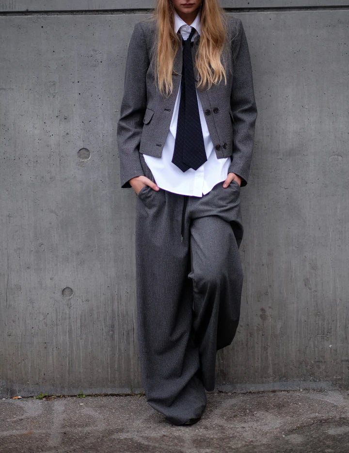 Cooper wide Pants greyscale check