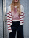 Verona brushed Jacket cream/burgundy