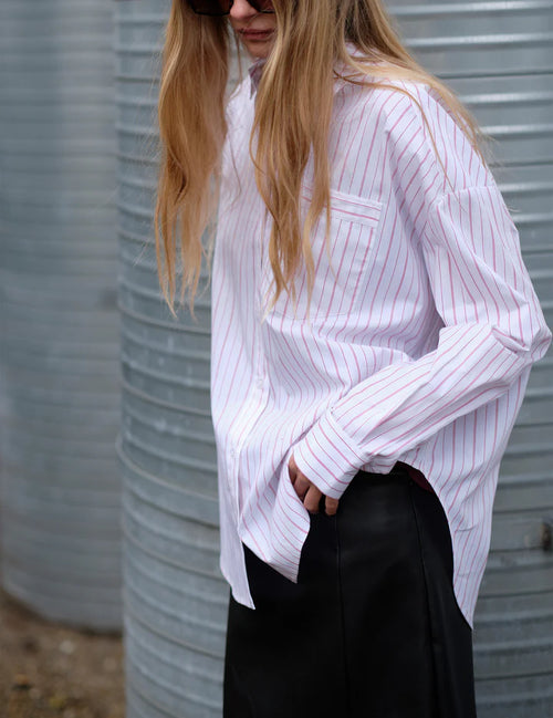 Ray overesized Shirt white/red