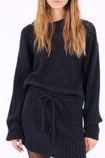 Carmen asymmetric Sweater midnight blue