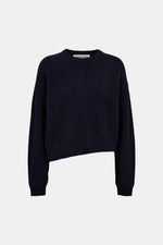 Carmen asymmetric Sweater midnight blue