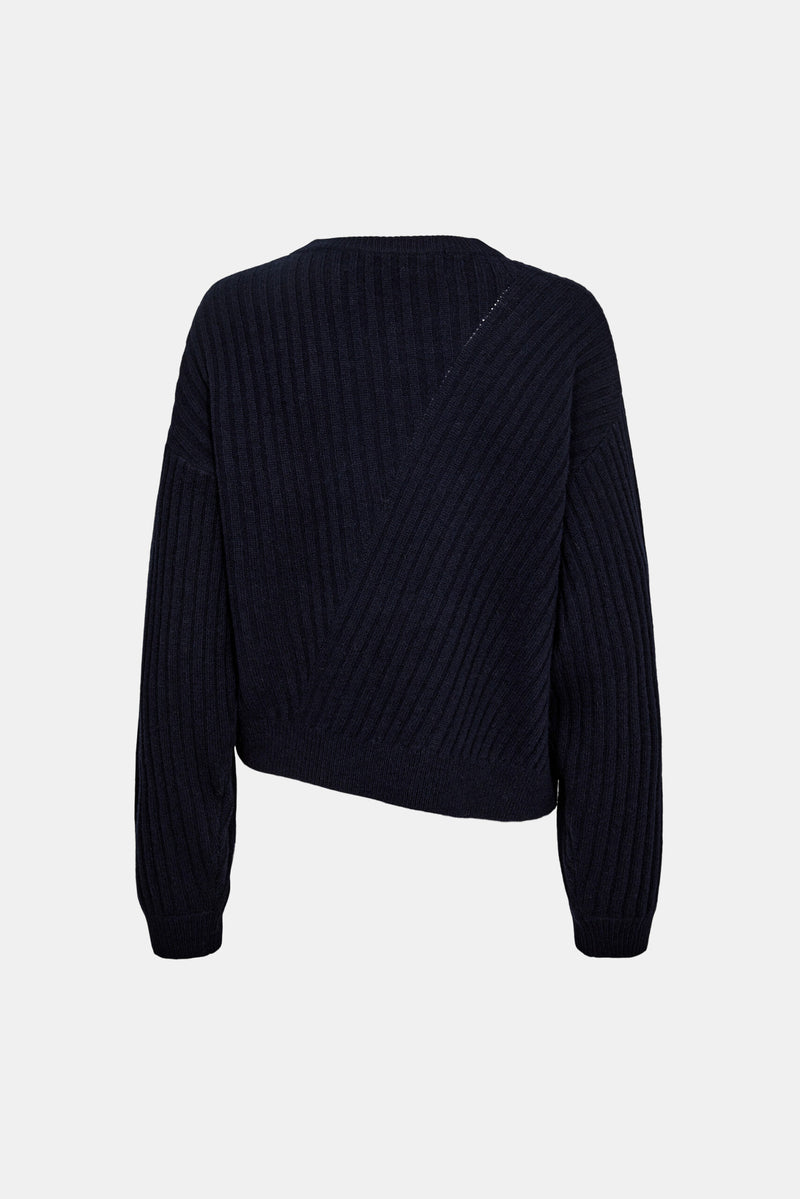 Carmen asymmetric Sweater midnight blue